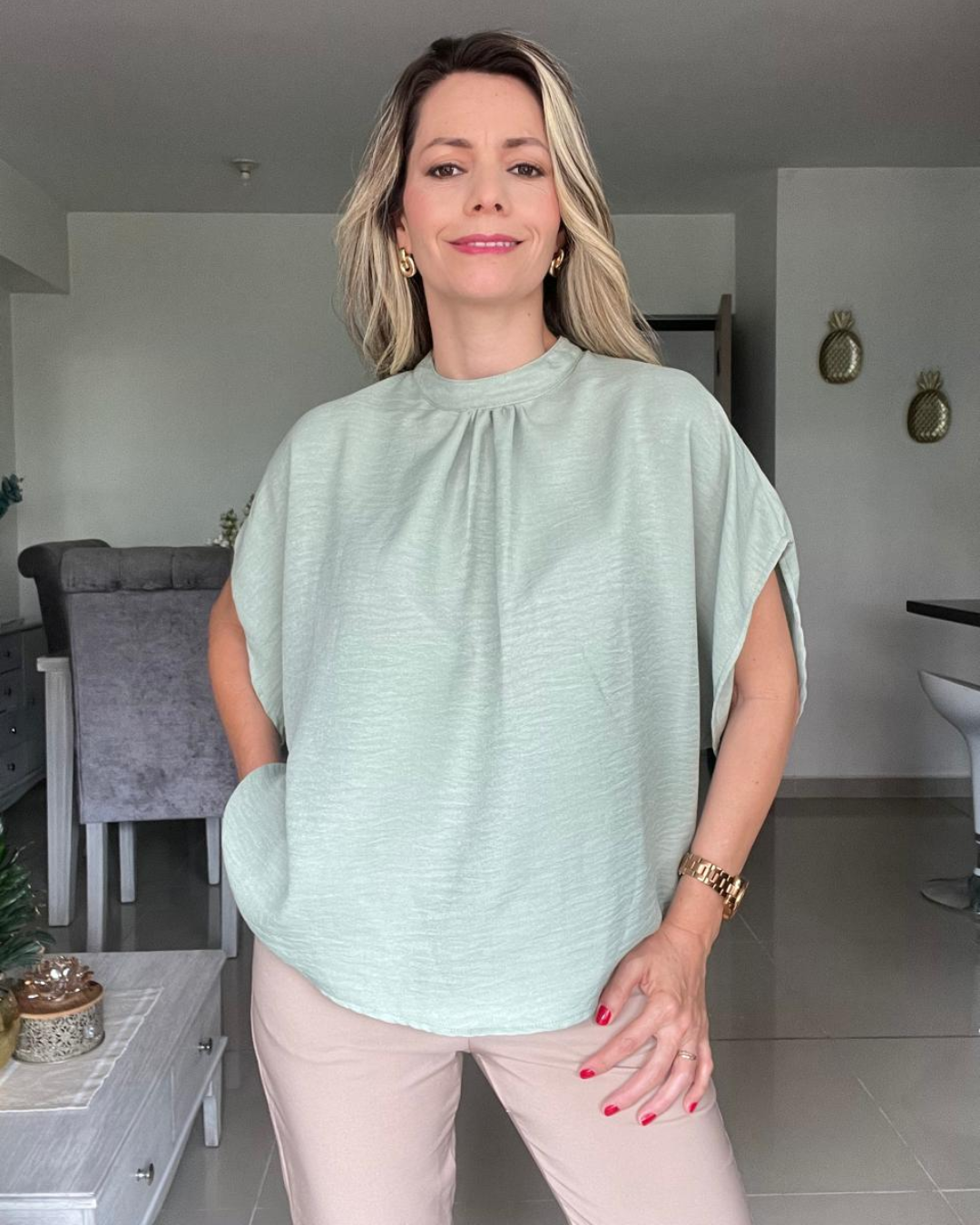 Blusón cuello alto