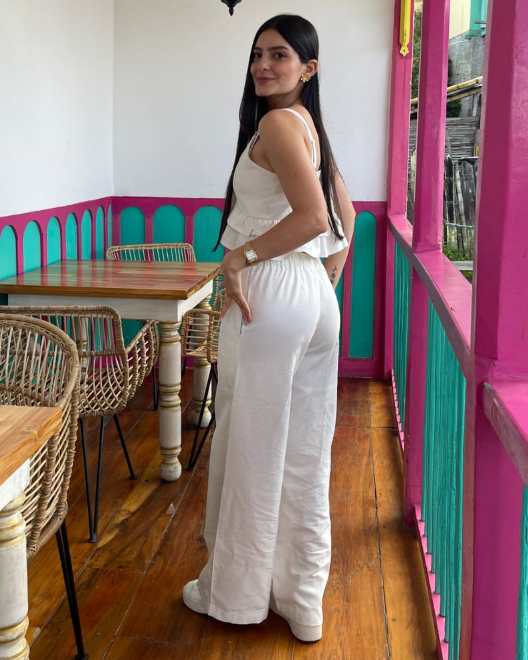 Set de pantalón y blusa de boleros