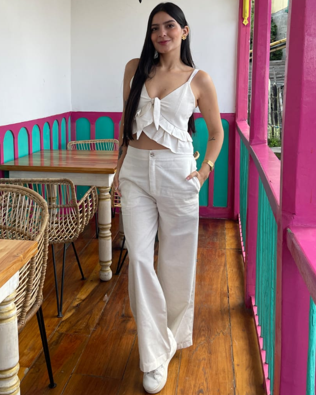 Set de pantalón y blusa de boleros