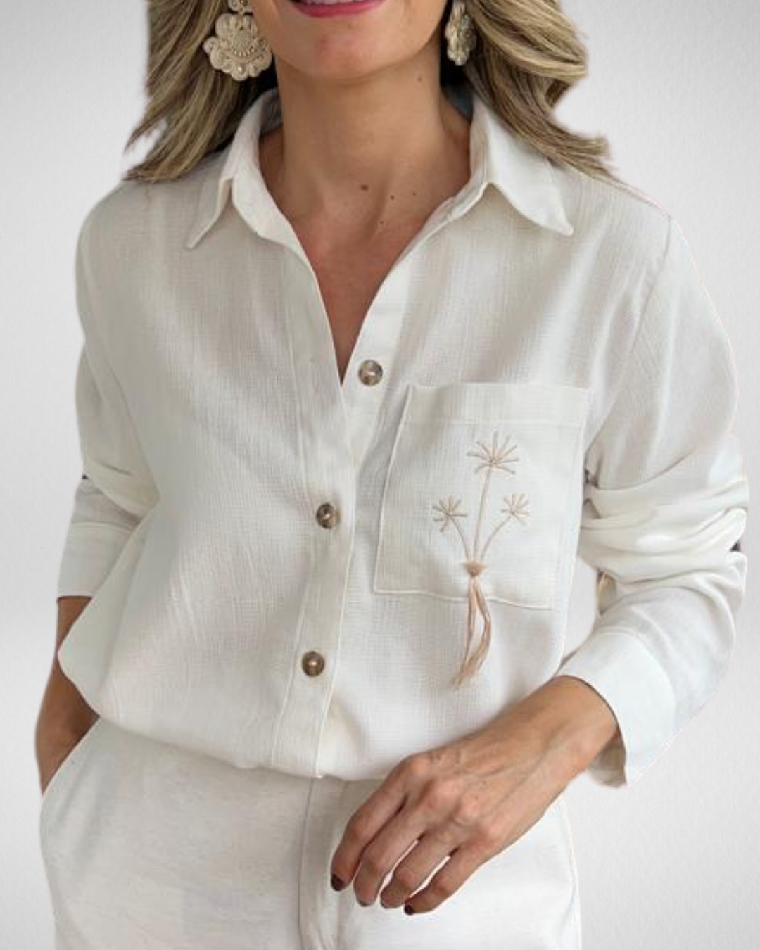 Blusa con Bordado en lino